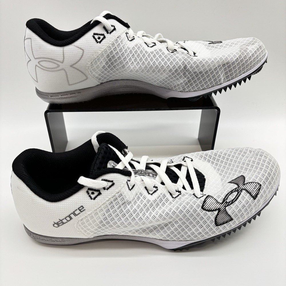 Under‎ Armour Men's Kick Distance 4 Track Spikes, Black/White Size 11.5M 13W